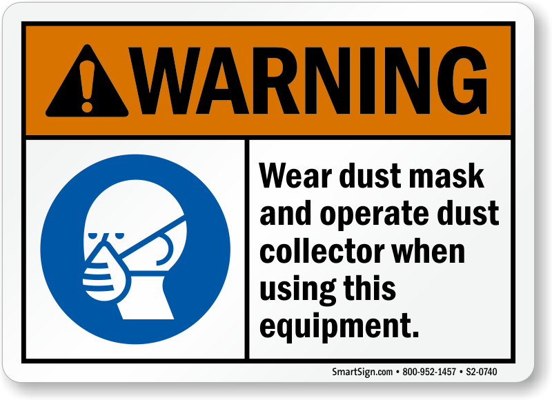 Dust Mask Must Be Worn In This Area Safety Sign 