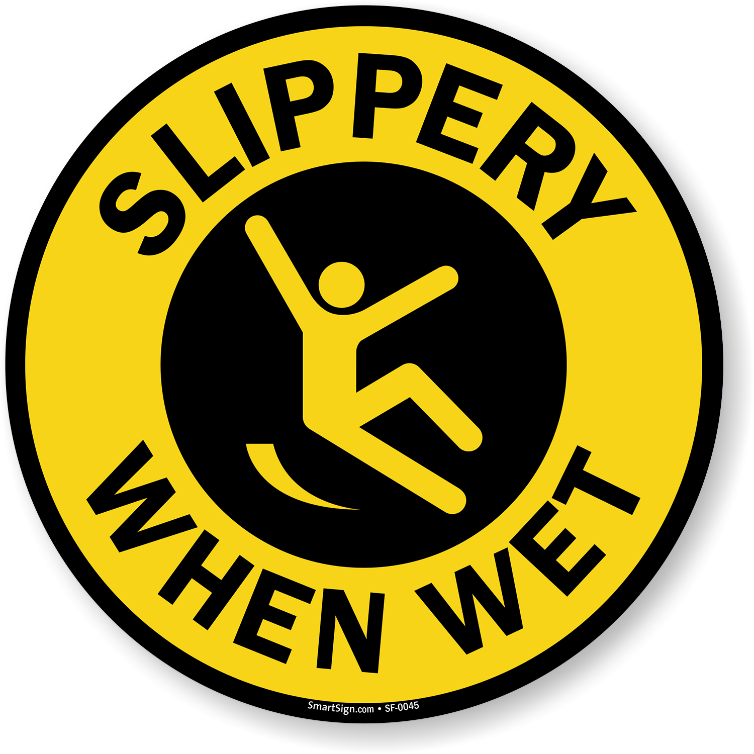 La prudence étage Slippery When Wet 30 cm 20 cm 10 cm vinyle autocollant de signe d'avertissement R158 