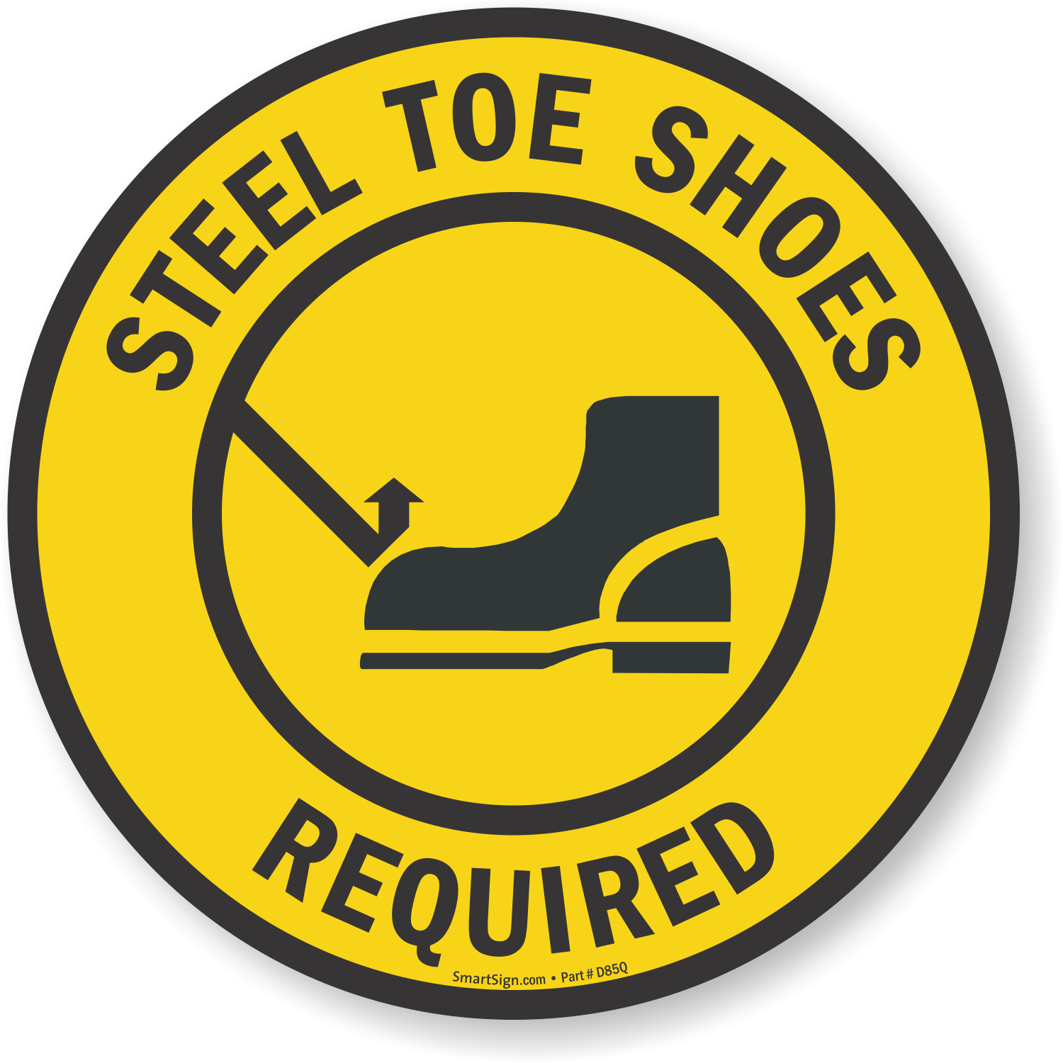 Steel Toe Shoes Required Adhesive Floor Sign, SKU: SF-0106