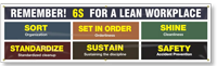 Remember! 6S For A Lean Workplace Sort-Set In Order-Shine-Standardize-Sustain-Safety Banner