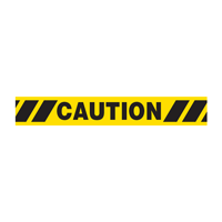 Caution with Hazard Stripes Barricade Tape