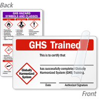 GHS Trained Certification 2-Sided Wallet Card