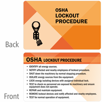 OSHA Lockout Procedure Heavy-Duty Single Safety Wallet Card