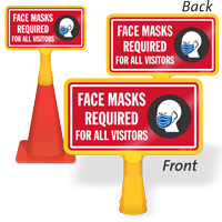 Face Masks Required For All Visitors ConeBoss Sign 