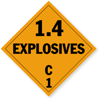 Class 1.4C Explosives Placard