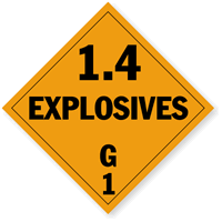 Class 1.4G Explosives Placard