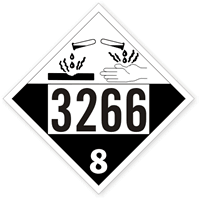 UN3266 Corrosive Liquid Placard