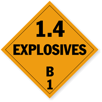 Class 1.4B Explosives Placard