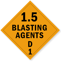 Class 1.5 Blasting Agents Placard