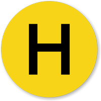 Military Chemical H-Type Mustard Agent Hazard Symbol Label