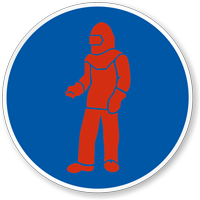 Wear Red Full Protective Clothing Military Hazard Label