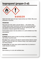 Isopropanol Danger Medium GHS Chemical Label