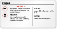 Oxygen Small GHS Chemical Danger Label