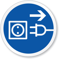 Disconnect Mains Plug Symbol ISO Sign