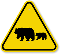 ISO Bears Crossing Symbol Warning Sign