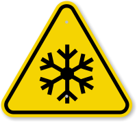 ISO Freezing Hazard, Frostbite Symbol Warning Sign
