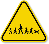 ISO School Kids and Dog Crossing Symbol Sign