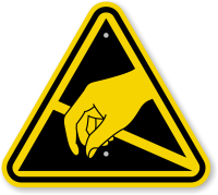 ISO Static Sensitive Hazard Symbol Warning Sign