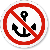No Anchoring Symbol ISO Prohibition Circular Sign