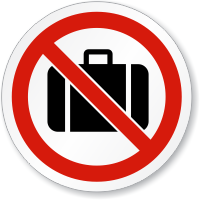 No Baggage Claim ISO Prohibition Circular Sign