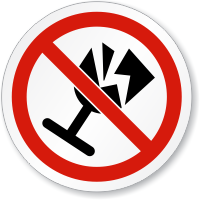 No Fragile Items Symbol ISO Prohibition Circular Sign