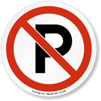 No Parking ISO Prohibition Sign