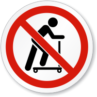 No Scooters ISO Prohibition Sign