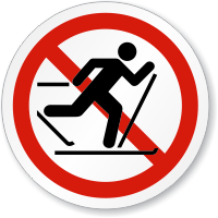No Skiing Symbol ISO Prohibition Sign