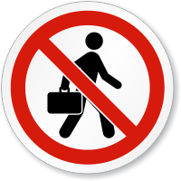 No Soliciting Symbol ISO Prohibition Circular Sign