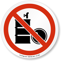 No Solvent in Drums ISO Sign