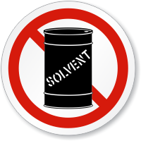 No Solvent ISO Prohibition Sign