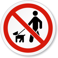 No Walking Dogs ISO Sign