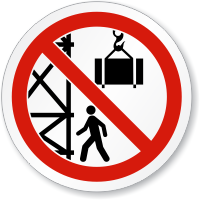 Overhead Hazard Do Not Walk ISO Sign