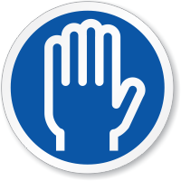 Skin Hand Symbol ISO Circle Sign