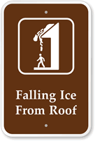 Falling Ice From Roof Campground Park Sign