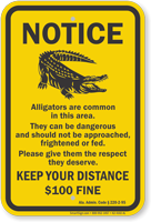 Keep Your Distance, Alabama Alligator Warning Sign