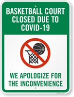 Basketball Court Closed Due To The Outbreak Sign
