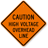 Caution High Voltage Overhead Line Sign