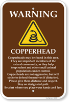 Copperhead Warning Sign