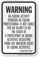 Hawaii Equine Liability Sign