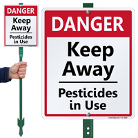 Keep Away Pesticides In Use Lawnboss Sign