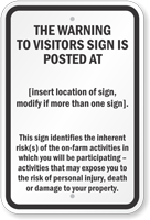 New York Agritourism Liability Sign