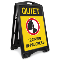 Quiet Training In Progress Sidewalk Sign