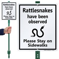 Rattlesnakes Have Been Observed Lawnboss Sign Kit