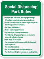 Social Distancing Park Rules Custom Sign