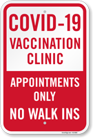COVID-19 Vaccination Clinic, Appointments Only No Walk Ins