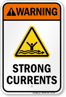 Warning Strong Currents Water Safety Sign