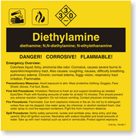 Diethylamine ANSI Chemical Label