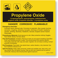 Propylene Oxide ANSI Chemical Label