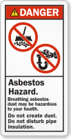 Breathing Asbestos Dust Hazardous to Health Label